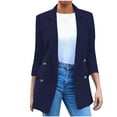 thumbnail image 1 of AOOCHASLIY Women's Winter Coat Clothes Womens Ladies Solid Turn Down Collar Jacket Long Sleeve Coat Outerwear, 1 of 4