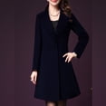 thumbnail image 1 of AOOCHASLIY Women's Winter Coat Clothes Women Buttons Nizi Coat Long Sleeve Suit Collar Solid Cardigan Overcoat Tops Windbreaker, 1 of 5