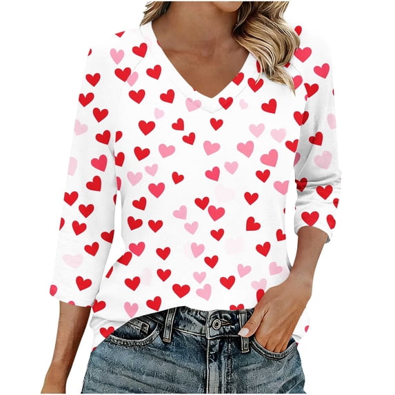 AOOCHASLIY Womens 3/4 Length Sleeve Tops V Neck Casual Shirts Soft Basic Tee Loose Fit Business Work Tunic Blouses