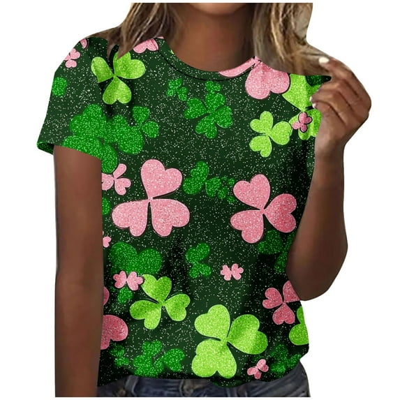 AOOCHASLIY Womens Clothes Tops Fall Clothes, Adult Fashion Woman Round Neck Long Sleeve Tops T-Shirt Prints Loose Blouse for Casual Home Holiday
