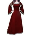 thumbnail image 1 of AOOCHASLIY Womens Dresses Summer Women Medieval Dress Renaissance Fit Irregular Long Sleeve Cosplay Maxi Dress, 1 of 5