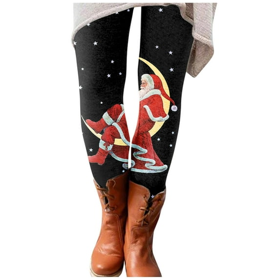 AOOCHASLIY Womens Pants Spring Valentine's Day Womens Fashion Casual Christmas Printed Tight Leggings High Waist Long Pants
