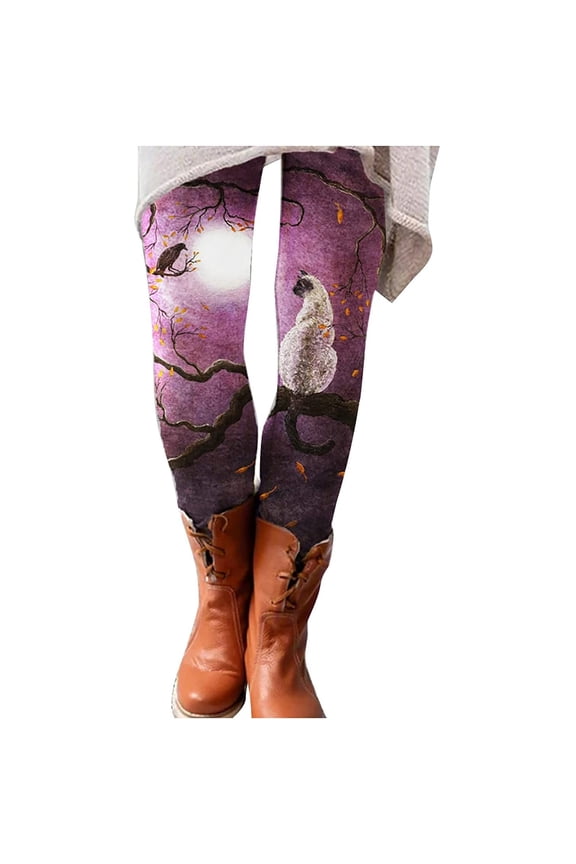Womens Pants Spring Clothes Womens Fashion Casual Christmas Printed Tight Leggings High Waist Long Pants
