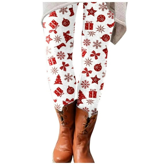 AOOCHASLIY Womens Pants Spring Clothes Womens Fashion Casual Christmas Printed Tight Leggings High Waist Long Pants