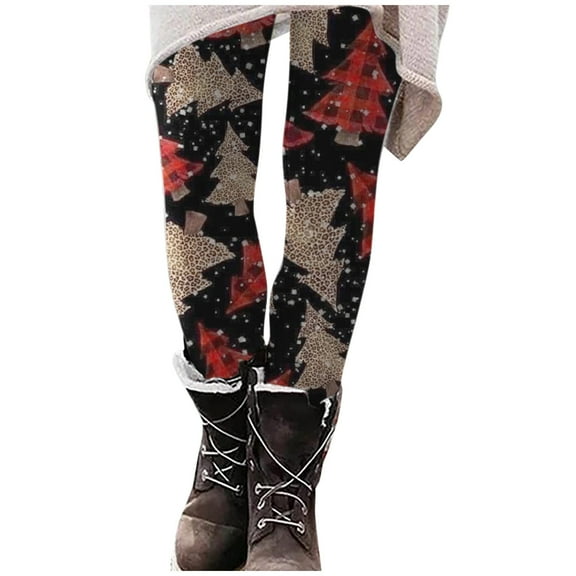 AOOCHASLIY Womens Pants Spring Clothes Womens Fashion Casual Christmas Printed Tight Leggings High Waist Long Pants