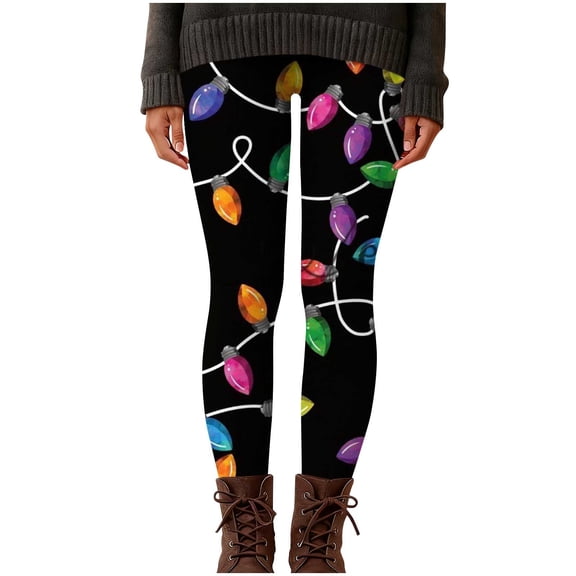 AOOCHASLIY Womens Pants Summer Clothes Womens Fashion Casual Christmas Printed Tight Leggings High Waist Long Pants