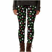 AOOCHASLIY Womens Pants Summer Clothes Womens Fashion Casual Christmas Printed Tight Leggings High Waist Long Pants