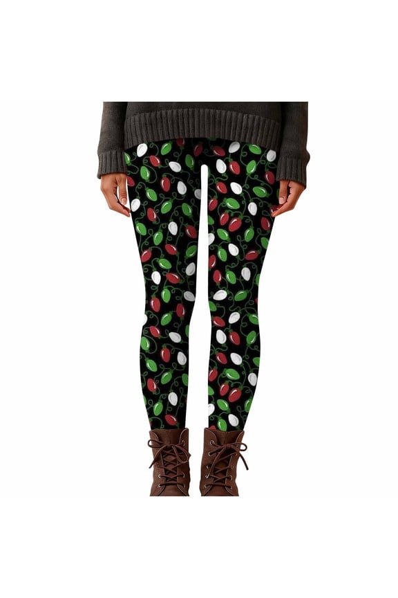 Womens Pants Summer Clothes Womens Fashion Casual Christmas Printed Tight Leggings High Waist Long Pants