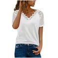 thumbnail image 1 of AOOCHASLIY Womens Plus Tops Clothes Women Casual Solid Short Sleeve V-Neck Loose Blouse Tops T-Shirt, 1 of 9