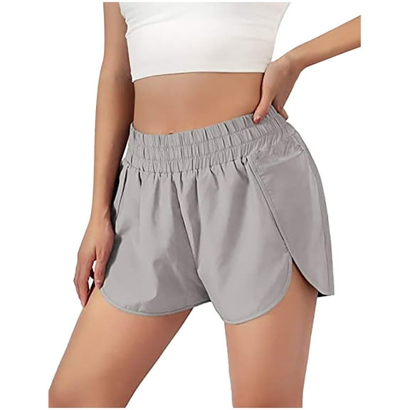 AOOCHASLIY Womens Shorts Summer Clothes Women Solid Running Shorts Sport Pant Elastic Waist Active Workout Pocket Shorts Christmas Casual