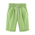 thumbnail image 1 of AOOCHASLIY Womens Shorts Summer Clothes Women's Summer Solid Five Points Large Size Cotton Linen Pants Casual Pants, 1 of 6