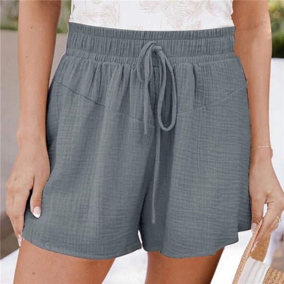 AOOCHASLIY Womens Shorts Summer Womens Comfy Camo-Shorts Drawstring Elastic Waist Pockets Casual Beach Pants