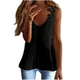 thumbnail image 1 of AOOCHASLIY Womens Tee Women Ladies Solid Sleeveless V-neck Pullover Vest Tank Tops Shirts Blouse, 1 of 8