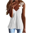 thumbnail image 1 of AOOCHASLIY Womens Tee Valentine's Day Women Ladies Solid Sleeveless V-neck Pullover Lace Vest Tank Tops Shirts Blouse, 1 of 8