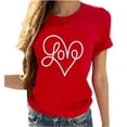 thumbnail image 1 of AOOCHASLY Valentine's Day Women's Tops, Fashion Women's Heart Print Graphic Cute Tee Shirt Funny T Shirt Tops, 1 of 8