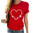 thumbnail image 1 of AOOCHASLY Valentine's Day Women's Tops, Fashion Women's Heart Print Graphic Cute Tee Shirt Funny T Shirt Tops, 1 of 8