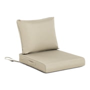 Aoodor Outdoor Chair Cushions Set, 25"x25", Water Resistant Outdoor Deep Seat Cushions with Handle & Adjustable Straps,Khaki