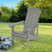 AOOLIMICS Adirondack Weather-Resistant HIPS Patio Plastic Single Chair Light Grey