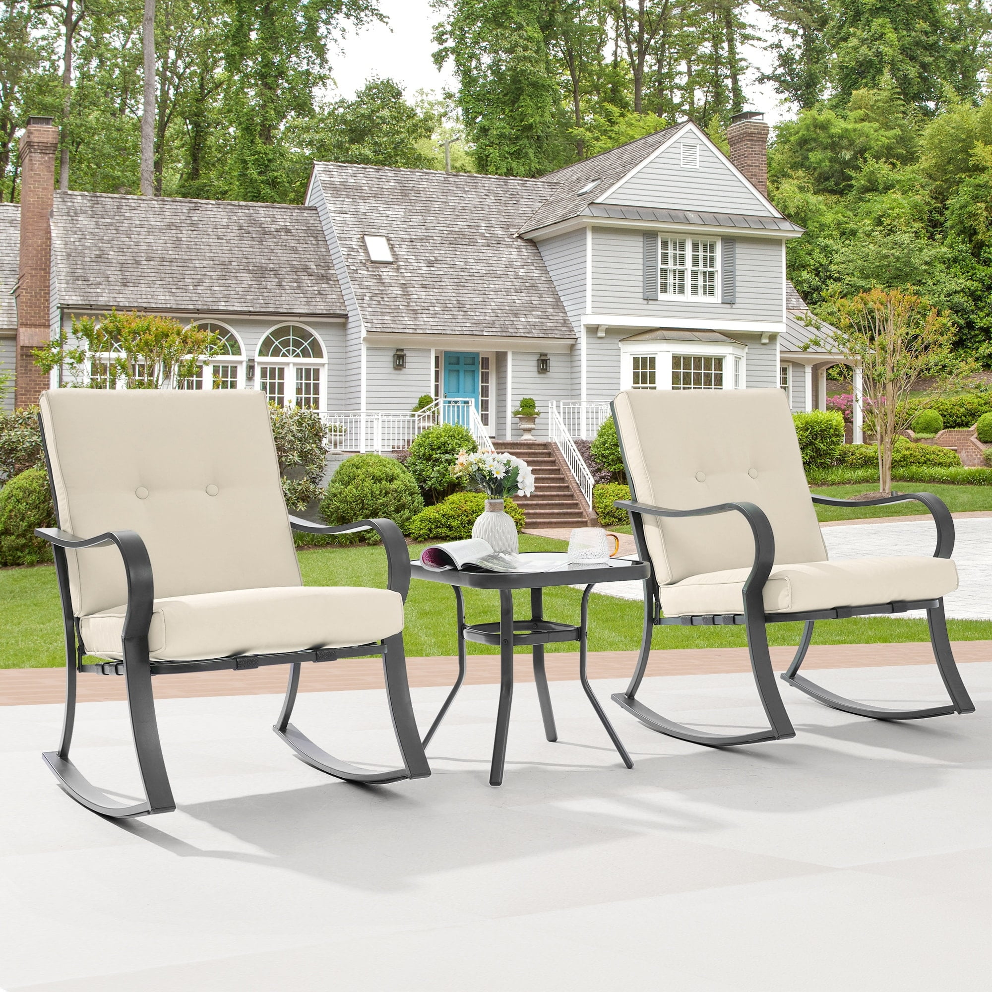 Better Homes and Gardens Colebrook 3 Piece Outdoor Bistro Set Seats 2 Walmart