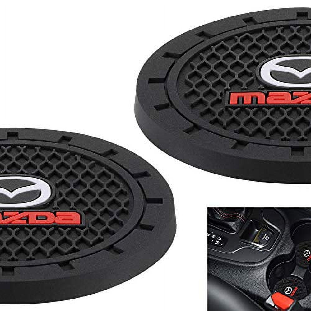 AOOOOP Car Interior Accessories for Mazda Cup Holder Insert Coaster - Silicone Anti Slip Cup Mat for Mazda 3 6 CX-3 CX-5 CX-9 MX-5 (Set of 2, 2.75" Diameter)