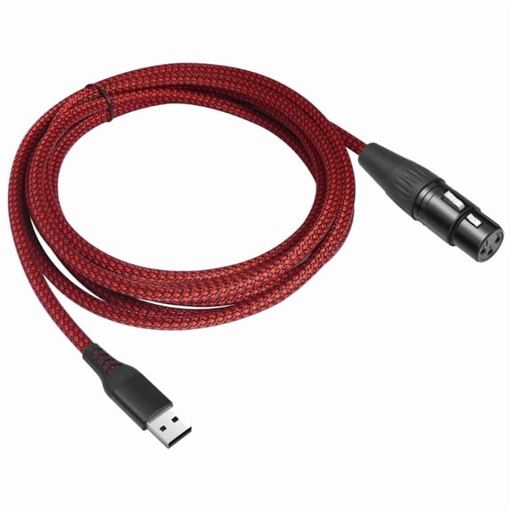 AOOOWER 1/2/3.0m USB 2.0 Compatible Microphone Link Cable Line USB A Male to 3Pin Female