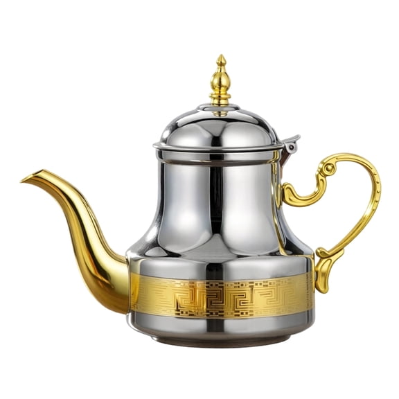 AOOOWER 1.2L Stainless Steel Moroccan Tea Pot With Elegant Design