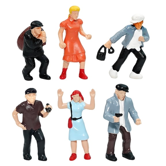 AOOOWER 1:87 Scale Crime Scene Mini People Figurines For Dioramas Train Layout Decors