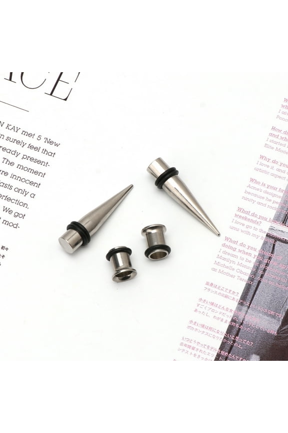 1 Pair Stainless Steel Tapers and Tunnels Ear Stretching Kit Gauges 7mm Boy Girl