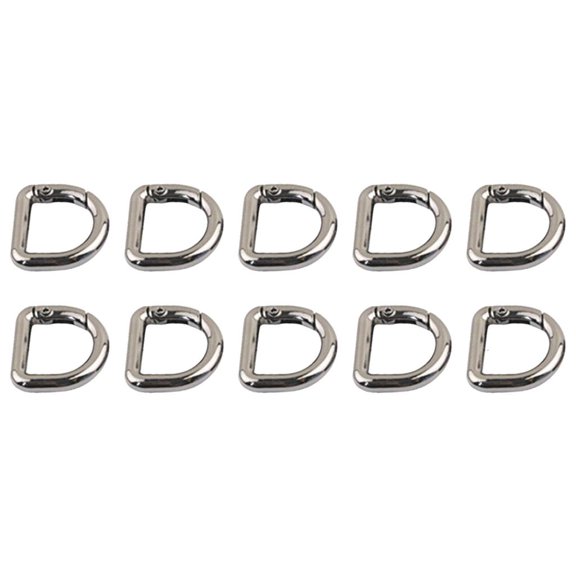 AOOOWER 10 Pcs Keyring Clip Buckles D Rings Spring Key Hooks Keychain Clip for Purse Keychain Hardware Pet Collar Accessories