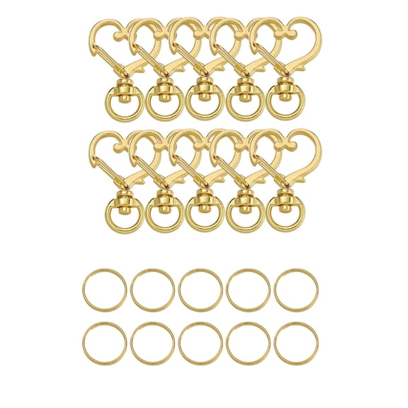 AOOOWER 10 Pieces Stylish Heart Shaped Key Holders Handmade Rotary Lobster Clasp with Key Rings Jewelry Making Accessories