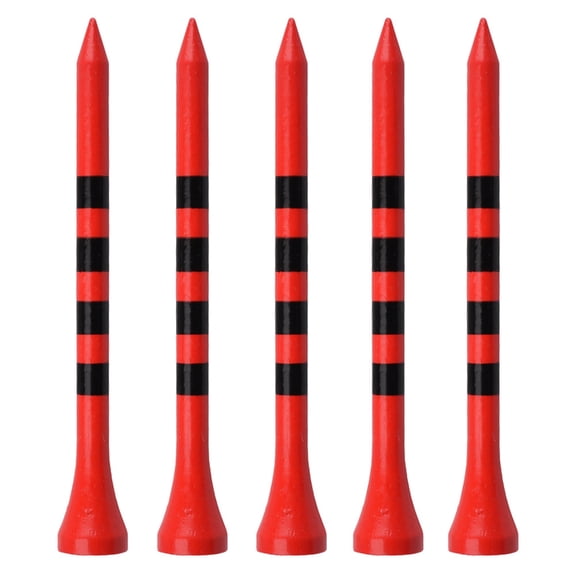 AOOOWER 100 Pcs Professional Bamboo Golf Tees Striped Golf Ball Tees Holder Easy to Use