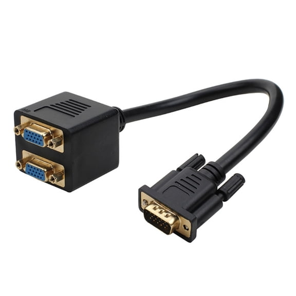 AOOOWER 1080P VGA Splitter Cable 25cm Durability Double Monitor Connectors Display Setups