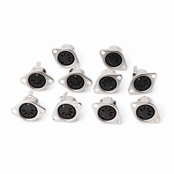 AOOOWER 10PCS 3/4/5/6/7/8PIN Panel Mount Female Jack DIN Adapter MIDI Cable Connector
