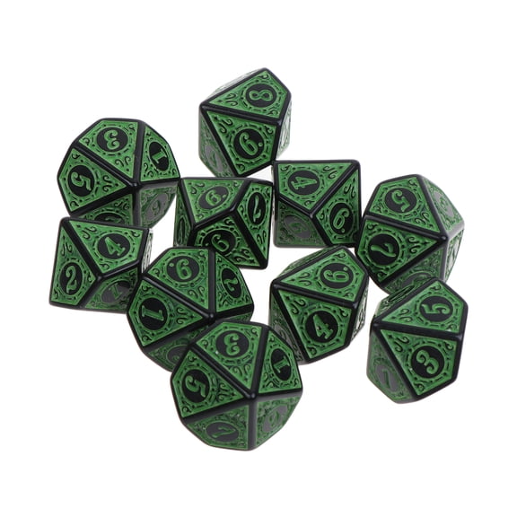 AOOOWER 10Pcs 5 Colors Multifaceted Dice d10 Polyhedral TRPG Games Dice Set Board Game