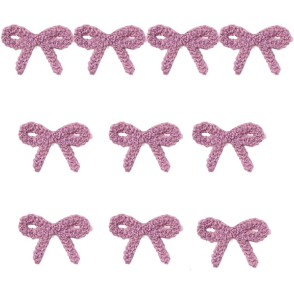 AOOOWER 10Pcs Bowknot Sew on Yarn Patches Embroidery Applique Bowknot Embroidered Sew on Repair Patches for Clothing Jackets
