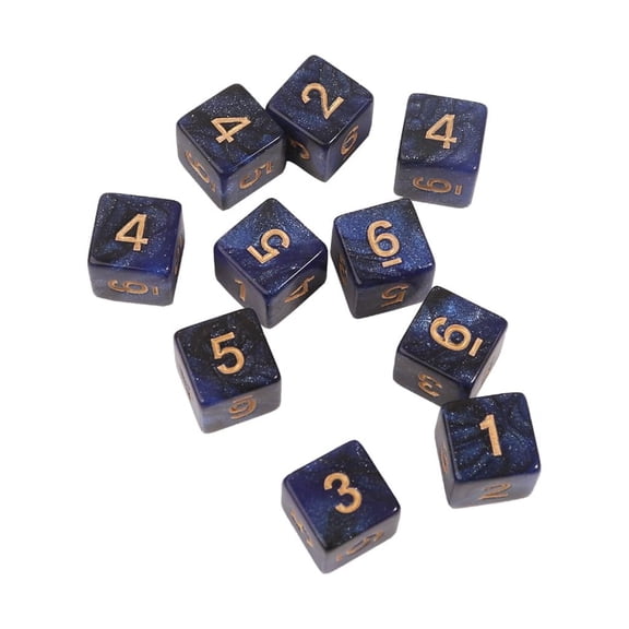 AOOOWER 10Pcs Pearlized Engraving Acrylic Dices 15mm Dices Party Family Board Game Dices