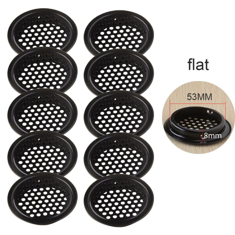 10 Pack Black Round Soffit Vents - 19mm Mesh Hole, Stainless Steel, For Wardrobe & Cabinet Ventilation