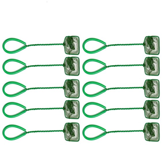 AOOOWER 10pcs Professional Fish Scooping Net for Aquariums MultiFunctional Use Fishing Net Scooping Netting with Comfortable Gri