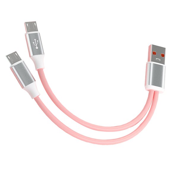 AOOOWER 120cm/20cm Charging Cable Soft Data Transfer Cord Splitter Charging Cable