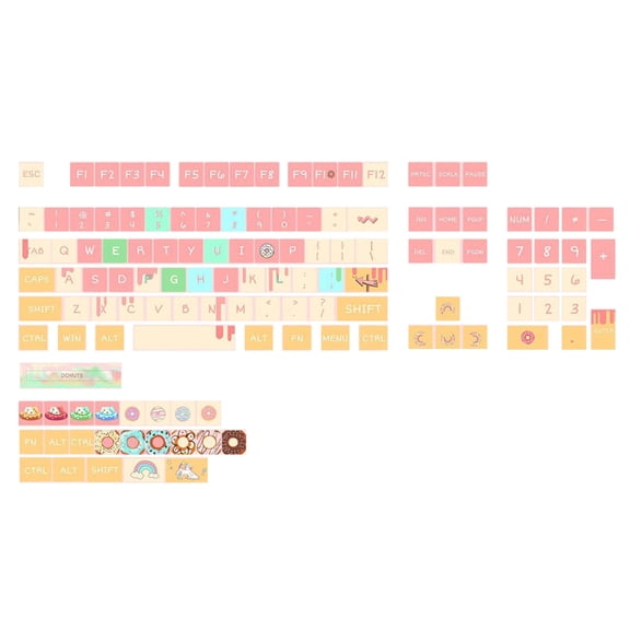 AOOOWER 127PCS XDA Lovely Color Theme PBT Keycaps for Mechanical Keyboards For Gaming and Office Workstations