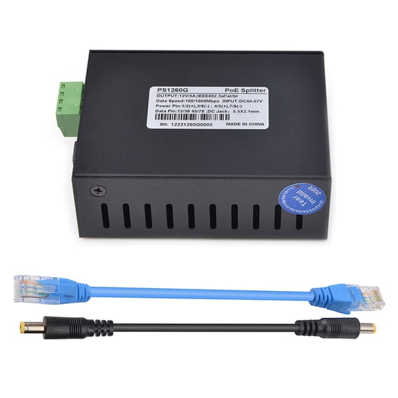 AOOOWER 12V5A POE Splitter in Metal Casing for Smooth Networking POE Cable Power Divider
