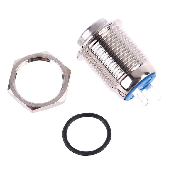 AOOOWER 12mm Waterproof High Round Metal Momentary Push Button Switch Screw Terminals