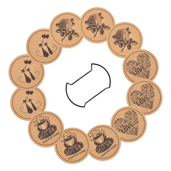 AOOOWER 12pcs Round Cork Table Protectors Scratch Resistant Fit Mugs Glasses Cups