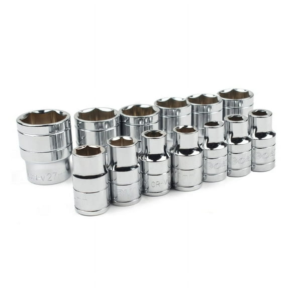 AOOOWER 13Piece 1/2" Drive Metric Socket Set Automotive Repairs Short Hexagon Sockets