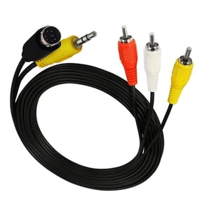 AOOOWER 180cm S-Video 4-Pin with 3.5mm Sound to 3RCA Composite Cable PC to TV Video