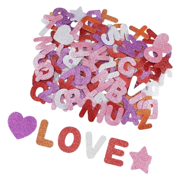 AOOOWER 196Pcs Glittering Letter Sticker Adhesive EVA Foam Letter Sticker For Scrapbook