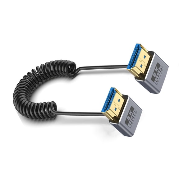 AOOOWER 2.1 Version Coiled Video Cord 8K@60Hz Extension Cable for 1080p Video Streaming