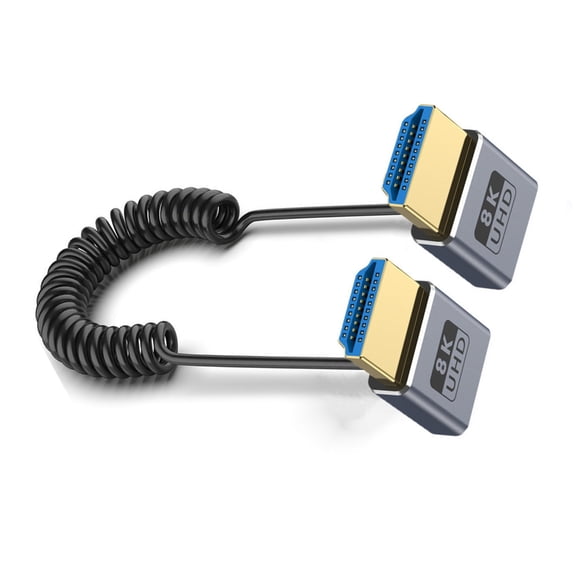 AOOOWER 2.1 Version Coiled Video Cord 8K@60Hz Extension Cable for 1080p Video Streaming
