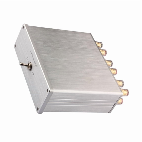 AOOOWER 2 In 1 Sound Splitter Selectors Box With Gold Plateds Terminals And Metal Construction For Sound Sources Selection