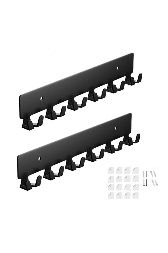 2 Pieces Wall Mounted Key Holder with 12 Hook Metal Keychain Organizers Space Saving for Entryway and Office